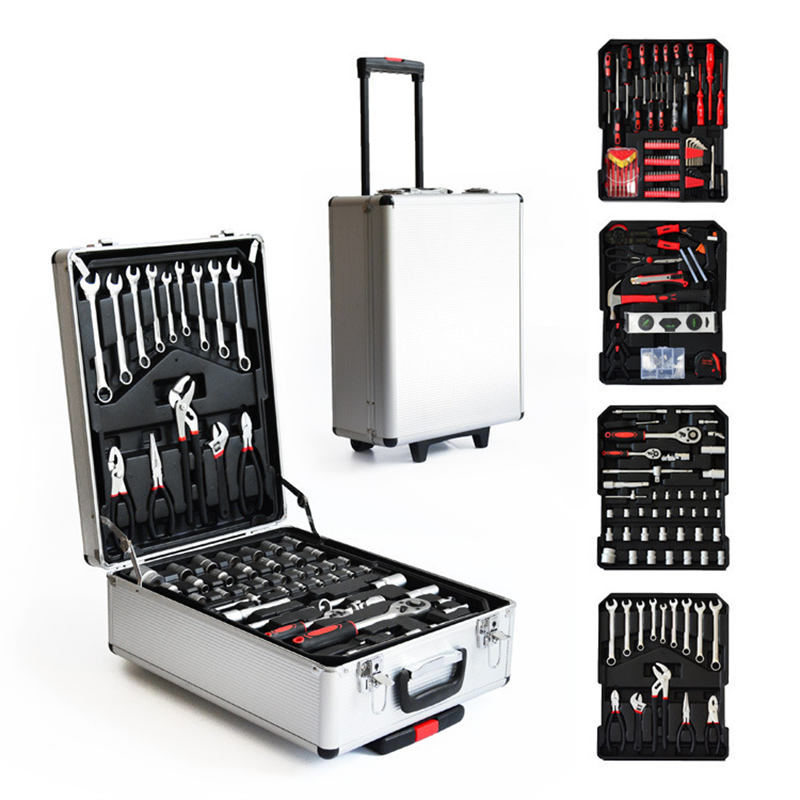 Socket Wrench - ชุดเครื่องมือช่างซ่อมรถยนต์ 186 ชิ้น พร้อมกล่องอลูมิเนียมแบบมีล้อเลื่อน