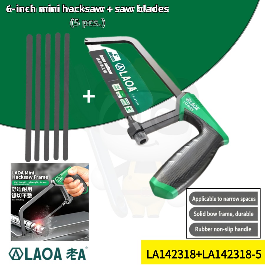 LAOA เลื่อยมือขนาดเล็ก 6 นิ้วพ - Hacksaw บทวิจารณ์และราคา